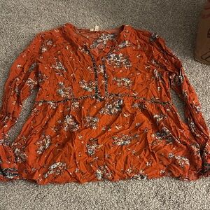 Kori Orange Floral Blouse